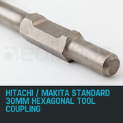 BAUMR-AG 130mm Clay Pointed-Tip Spade Jackhammer Chisel, 30mm Hex with Bonus Carry Case