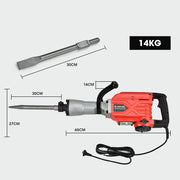 Baumr-AG 2300W Pro-Grade Electric Demolition Jackhammer, with 2 Bonus Chisels, Carry Case