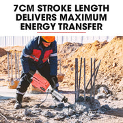 Baumr-AG 2300W Pro-Grade Electric Demolition Jackhammer, with 2 Bonus Chisels, Carry Case