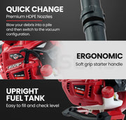 BAUMR-AG Petrol Hand-Held 3-in-1 Leaf Blower Vacuum Mulcher