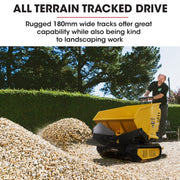 BAUMR-AG Motorised Ride On Tracked Wheelbarrow Dumper, 10HP Briggs & Stratton Petrol Engine 500kg Capacity (BPR1000)