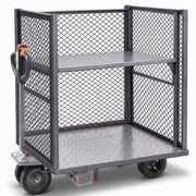 PRE-ORDER BAUMR-AG BTR-1200e 40V 400kg Electric Powered Platform Trolley with Cargo Cage, Utility Cart for Warehouse Logistics Worksite