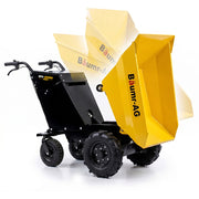 PRE-ORDER BAUMR-AG 300kg / 110L Electric Wheelbarrow, Motorised Tipping Action, 48V 20Ah Battery Powered Mini Dumper