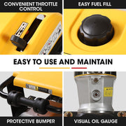 BAUMR-AG 77KG 285 x 345mm Tamping Rammer, 10kN 6.5hp, w/ Transport Wheel Kit, Compactor for Soil Sand Gravel Asphalt - BRM-700