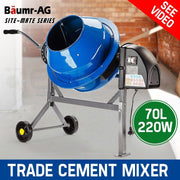 Baumr-AG 70L Portable Electric Concrete Cement Mixer