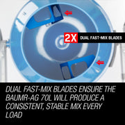 Baumr-AG 70L Portable Electric Concrete Cement Mixer