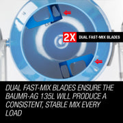 Baumr-AG 135L Portable Electric Concrete Cement Mixer