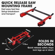 BAUMR-AG 254mm Sliding Compound dual Mitre Drop Saw and Adjustable Stand Combo