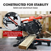 BAUMR-AG 254mm Sliding Compound dual Mitre Drop Saw and Adjustable Stand Combo
