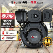 Baumr-AG 7HP DIESEL Stationary Engine 4 Stroke OHV Horizontal Shaft Motor