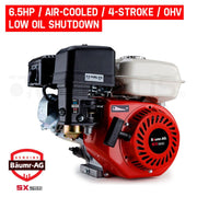 BAUMR-AG 6.5HP Petrol Stationary Engine Motor 4-Stroke OHV Horizontal Shaft Recoil Start