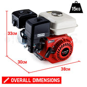 BAUMR-AG 6.5HP Petrol Stationary Engine Motor 4-Stroke OHV Horizontal Shaft Recoil Start