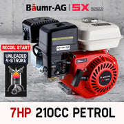 BAUMR-AG 7HP Petrol Stationary Engine OHV 4-Stroke Horizontal Shaft Replacement Motor