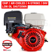 PRE-ORDER BAUMR-AG 13HP Petrol Stationary Engine 4-stroke OHV Motor Horizontal Shaft Recoil Start