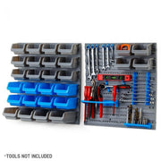 Baumr-AG 44 Part Storage Bin Rack Wall Mounted Tool Organiser Box Shelving
