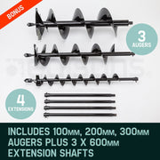 Baumr-AG Post Hole Digger 88CC Posthole Earth Auger Fence Borer Petrol Drill Bit