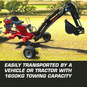 Baumr-AG 9HP Backhoe - Petrol Excavator 4-Stroke Hydraulic Bucket Towable