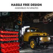 BAUMR-AG 39 Parts Bin Rack Storage System Floor Mount - Red