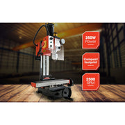 BAUMR-AG 350W Variable Speed Vertical Tilting Head Benchtop Mini Mill Drill Press, with Clamp Kit