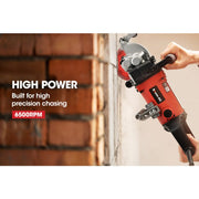 BAUMR-AG 125mm Wall Chaser with Dual Handles, Wet Cutting System, 4 Diamond Blades, Adjustable Depth