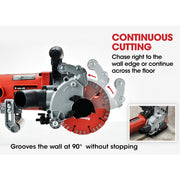 BAUMR-AG 2000W 125mm Wall Chaser and 900W Vacuum Dust Collector Combo, with 4 Diamond Blades