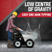 BAUMR-AG 6.5HP Mini Dumper Power Barrow Petrol-Powered with Galvanised Bucket