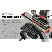 BAUMR-AG 350W Variable Speed Vertical Tilting Head Benchtop Mini Mill Drill Press, with Clamp Kit