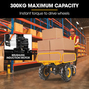 BAUMR-AG 40V Battery Powered Material Handling Dumper Wheelbarrow Motorised Electric, 300kg Capacity