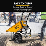 BAUMR-AG 40V Battery Powered Wheelbarrow Motorised Electric, 80L Bucket Volume, 260kg Capacity