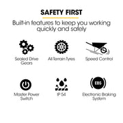 BAUMR-AG 40V Battery Powered Wheelbarrow Motorised Electric, 100L Bucket Volume, 4 Wheel, 260kg Capacity