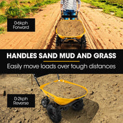 BAUMR-AG 40V Battery Powered Wheelbarrow Motorised Electric, 100L Bucket Volume, 4 Wheel, 260kg Capacity