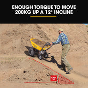 BAUMR-AG 40V Battery Powered Wheelbarrow Motorised Electric, 100L Bucket Volume, 4 Wheel, 260kg Capacity