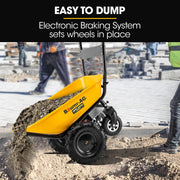 BAUMR-AG 40V Battery Powered Wheelbarrow Motorised Electric, 100L Bucket Volume, 4 Wheel, 260kg Capacity