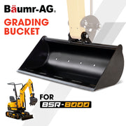 BAUMR-AG Grading Ditching Bucket for BSR8000 1T Mini Excavator, 700mm, 43L, Heavy-duty Steel, Spreading, Backfilling