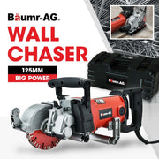 BAUMR-AG 125mm Wall Chaser with Dual Handles, Wet Cutting System, 4 Diamond Blades, Adjustable Depth