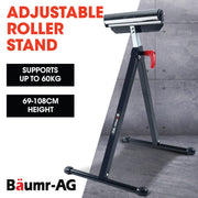 Baumr-AG Height Adjustable Roller Support Stand, 60kg Capacity, Folding