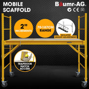 Baumr-AG Adjustable Mobile Scaffolding, 450kg Capacity, with Trapdoor Hatch