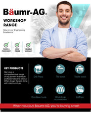 BAUMR-AG 1000 x 350mm Wood Lathe Turning Machine, 370W S1 Motor, 4 Speed