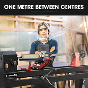 BAUMR-AG 1000 x 350mm Heavy Duty Wood Lathe Turning Machine, 550W S1 Motor, Variable Speed, with Stand