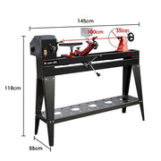 BAUMR-AG 1000 x 350mm Heavy Duty Wood Lathe Turning Machine, 550W S1 Motor, Variable Speed, with Stand