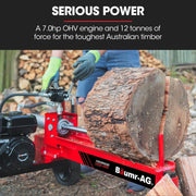 BAUMR-AG 12 Tonne Petrol Hydraulic Wood Log Splitter - HPS400