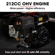 BAUMR-AG 40 Tonne Petrol Hydraulic Horizontal and Vertical Towed Wood Log Splitter - HPS700