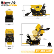 BAUMR-AG Tracked High Lifting/Tipping Power Barrow, 500kg Load Capacity, Hydrostatic, 9hp Engine