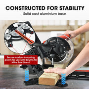 PRE-ORDER BAUMR-AG 210mm Sliding Compound Mitre Drop Saw and Adjustable Stand Combo