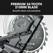 PRE-ORDER BAUMR-AG 210mm Sliding Compound Mitre Drop Saw and Adjustable Stand Combo