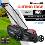 BAUMR-AG 450CX 40V SYNC Cordless Lawn Mower Kit, Fast Charger, 2 x 4Ah Battery, 320mm Grass Cutting Path