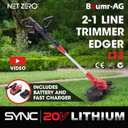 Baumr-AG LT3 20V SYNC Cordless Line Trimmer Whipper Snipper with Battery and Charger Kit