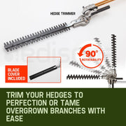 BAUMR-AG 65cc 9in1 Long Reach Garden Multi-tool, Pole Saw, Hedge & Line Trimmer, Brush Cutter, 12
