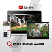 BAUMR-AG BX350 Cordless 20V Pressure Washer Kit, 6 Stage Spray Head, Detergent Nozzle, Water Carrier, Battery & Charger