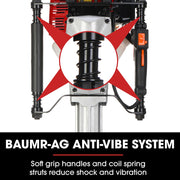 Baumr-AG 52cc 2-Stroke Petrol Post Driver with 2 Drive Sockets